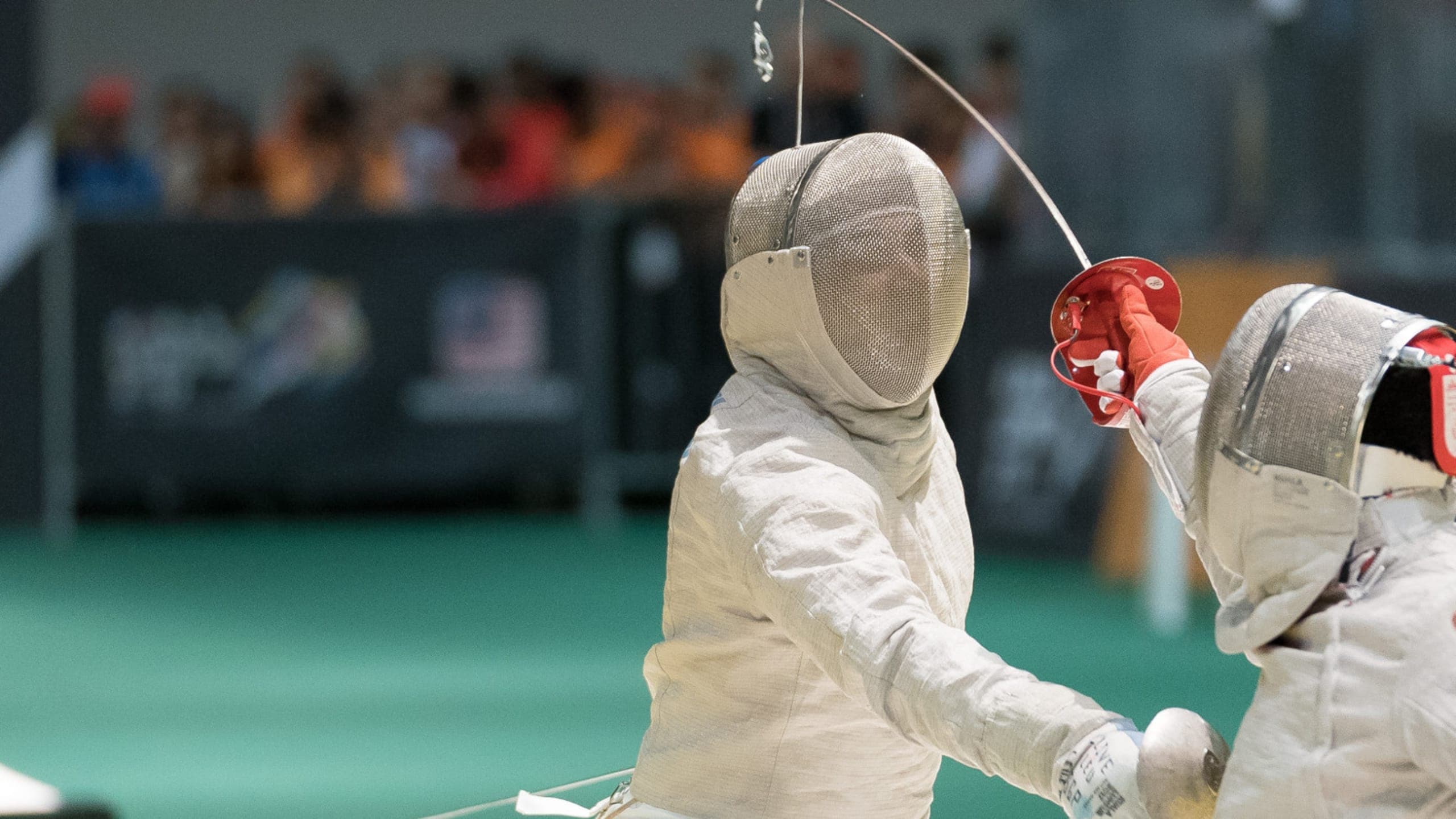 College Fencing athlete in action — U.S. college sports recruiting with Smarthlete.