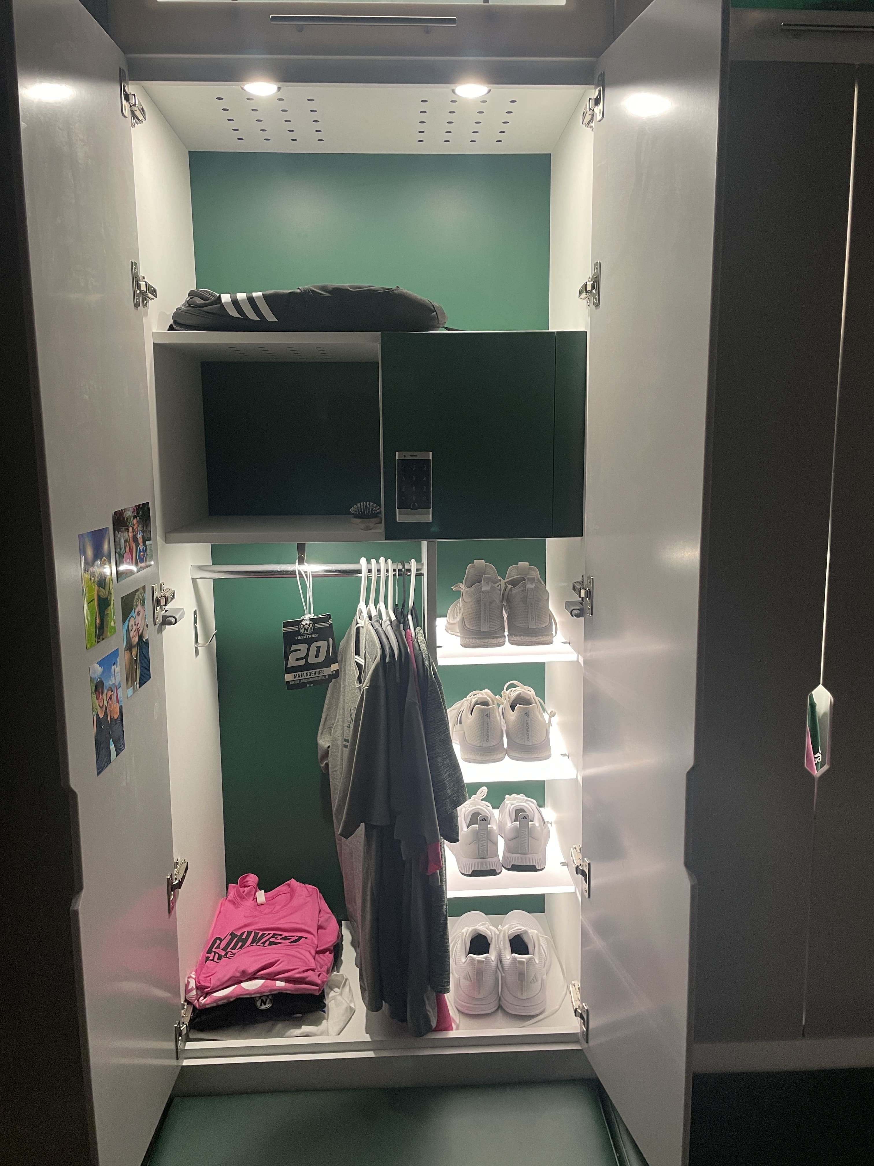 College Volleyball locker at Northwest Missouri State University